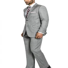 2 кнопки лацканы Grey Sharkskin Slim Fit костюм формальные Для мужчин костюмы best Человек смокинги Костюмы для жениха для свадьбы индивидуальный заказ