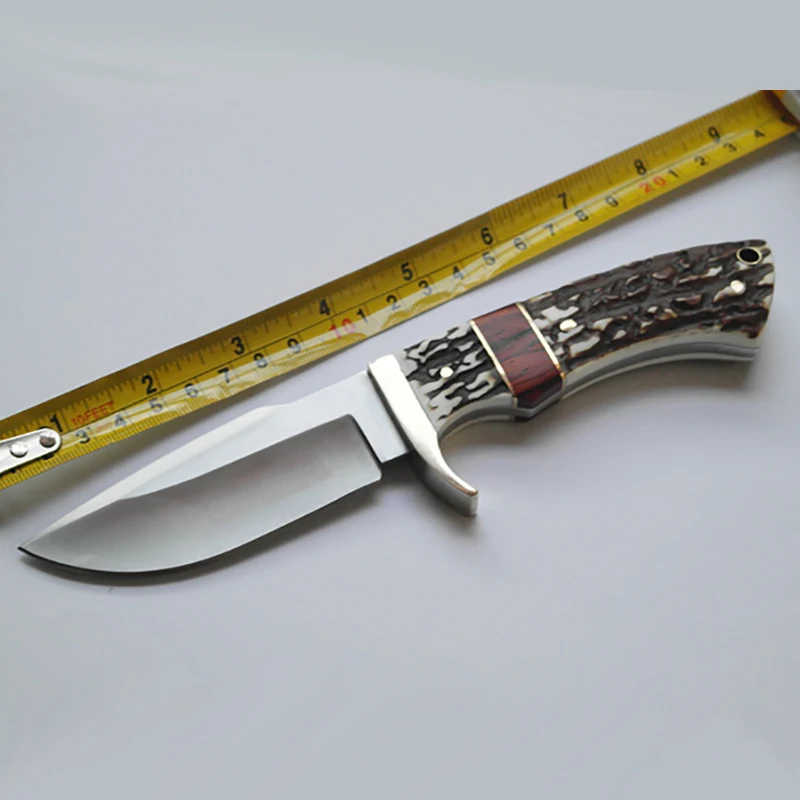 

Free shipping Cutting tool outdoor knife Double steel Browning red eagle knife head antlers small straight knife 5 c17 stainless