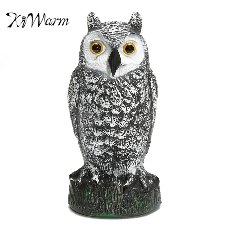 

KiWarm Realistic Owl Decoy Figurines Statues Garden Protection Pest Repellent Bird Scarer Sculptures Home Garden Ornament Crafts