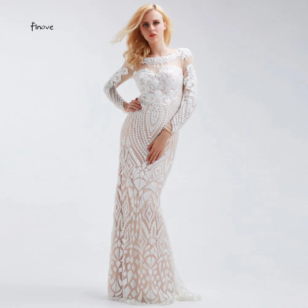 long white sequin dress