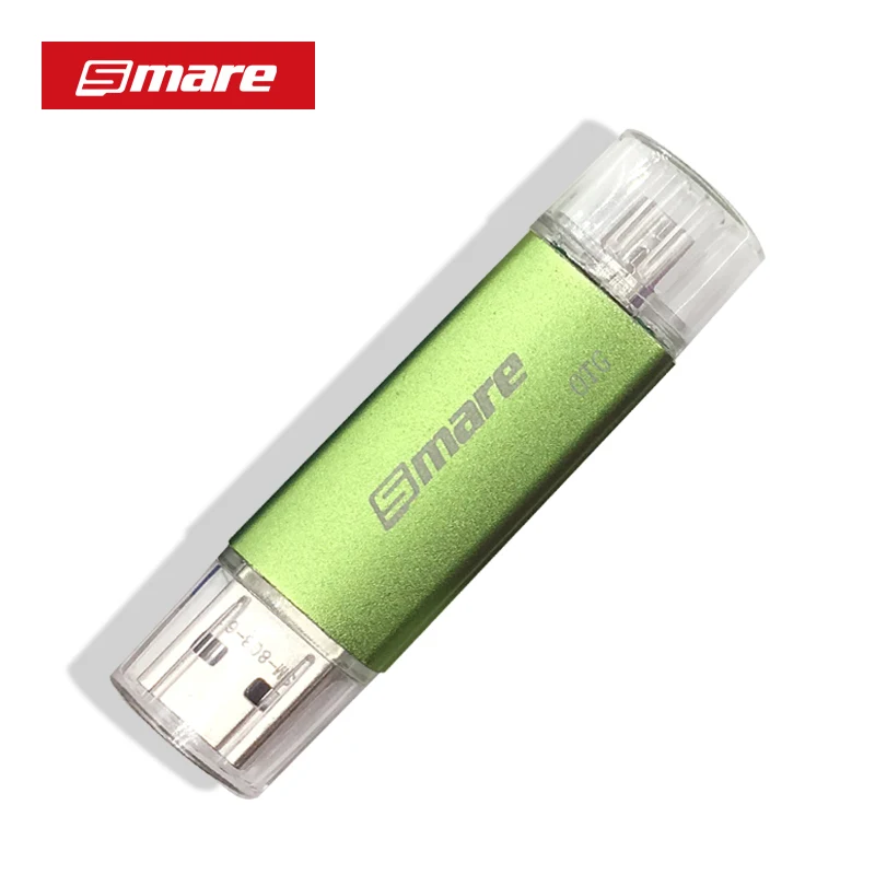 Флеш-накопитель Smare otg USB флэш-накопитель смартфон 16gb32 GB/64 GB/128 GB флеш-накопитель флеш-диск USB 2,0 для смартфона - Цвет: Зеленый