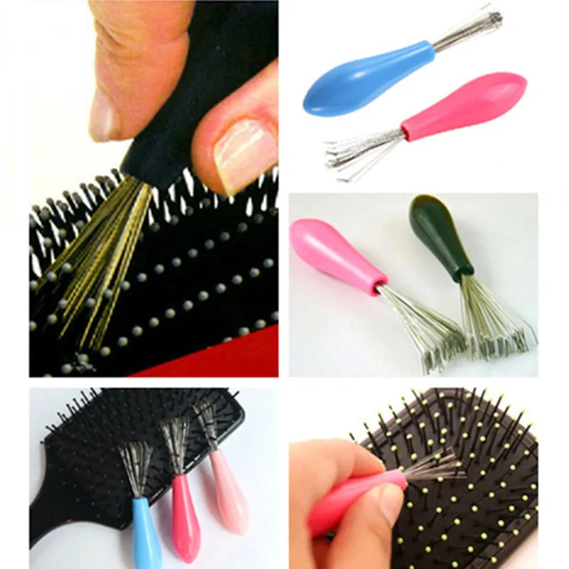 

Durable Mini Useful Hot Sales Comb Hair Brush Cleaner Embeded Tool Pick Home Essential Color Randomly