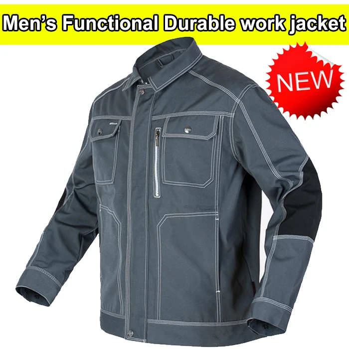 Bauskydd High quality durable Mens multi pocket dark grey work jacket