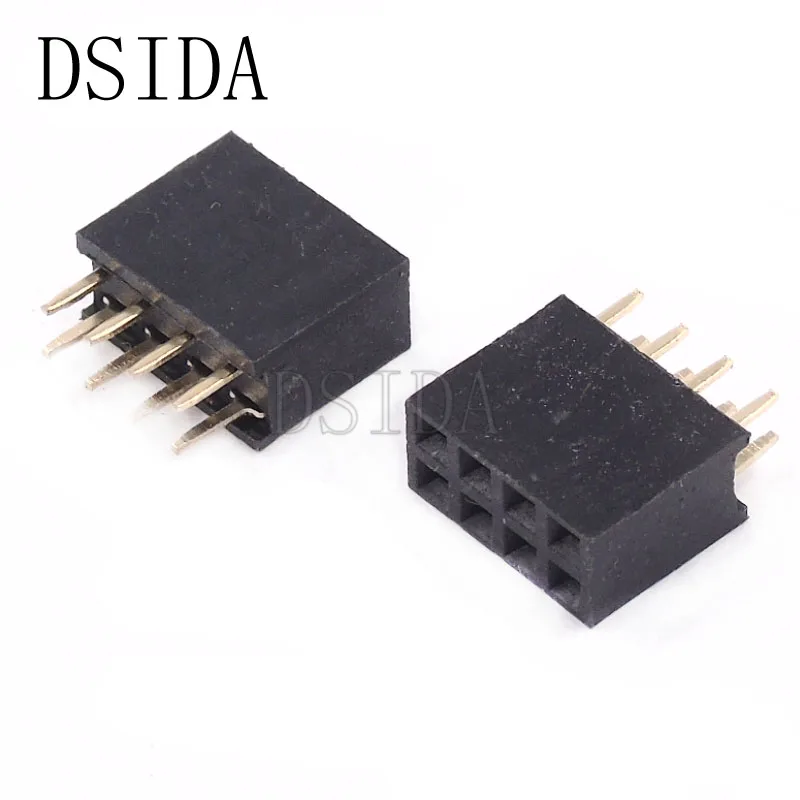 

10PCS/Lot Female Pin Header Strip 4 Pin Pitch 2.54 mm Double Row Female Pin Header 2x4 2*4 PCB Connector