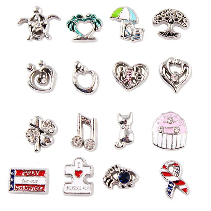 

Mixed Styles Floating Locket Memory Charms Fit For Glass Magnetic Locket DIY Accessories As Graduation Gift 10 Pcs Wholesale