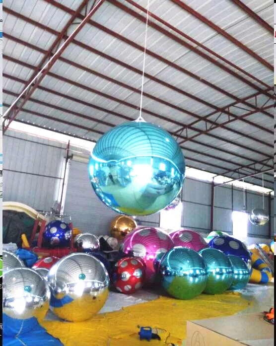 popular unique patent inflatable mirror balls half red half golden