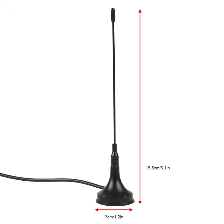 Цифровая DVB-T внутренняя HD ТВ антенна UHF/VHF Двухдиапазонная Магнитная присоска база для автомобиля ТВ FM радио антенна 10 дБ подключи и играй