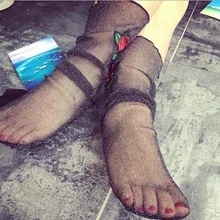 Модные женские кружевные мягкие розовые чулочно-носочные изделия с цветочным рисунком, вышитая Прозрачная сетка, блестки для женщин