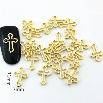 

50pcs/pack Japan Korea 3D Nail Art Decoration Metal Kawaii Fahion Hollow Cross Nail Accessories DIY Charm Nail Styling Tools