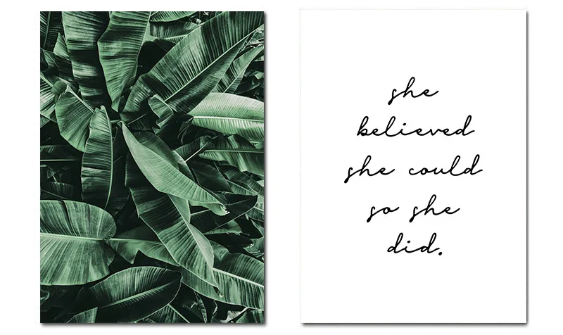 Зеленое растение, лист, холст настенная живопись художественный плакат скандинавские мотивационные цитаты печать скандинавские украшения картина домашний декор