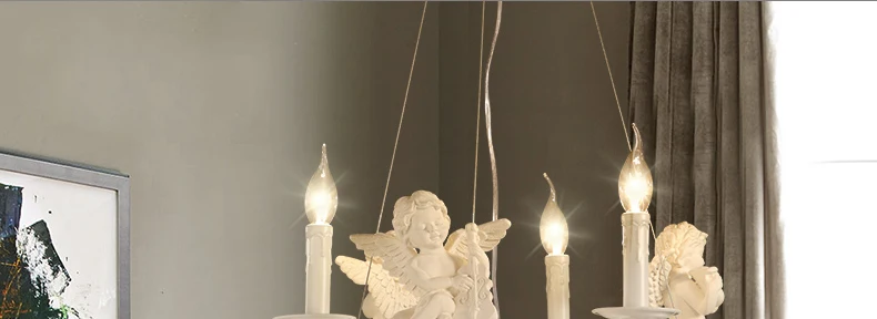 Современные резиновые ангелы подвесные светильники с декоративной хрустальной подвеской. Гостиная Подвесная лампа блеск освещение лампы в форме свечи