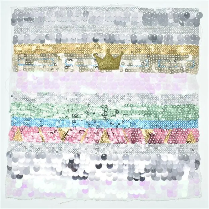 

Girls Kids Clothing Fashion Patch 3D Sparkly Crown Sequins Striped Icon deal with it Biker Patches for clothes Flower Stickers
