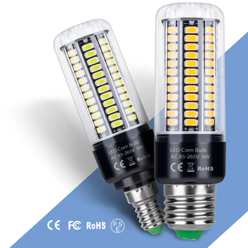 

4PCS E27 LED Lamp E14 Corn Light Bulb Lampada Led 220V 3.5W 5W 7W 9W 15W 20W Bombillas Led 240V No Flicker Chandelier Lighting