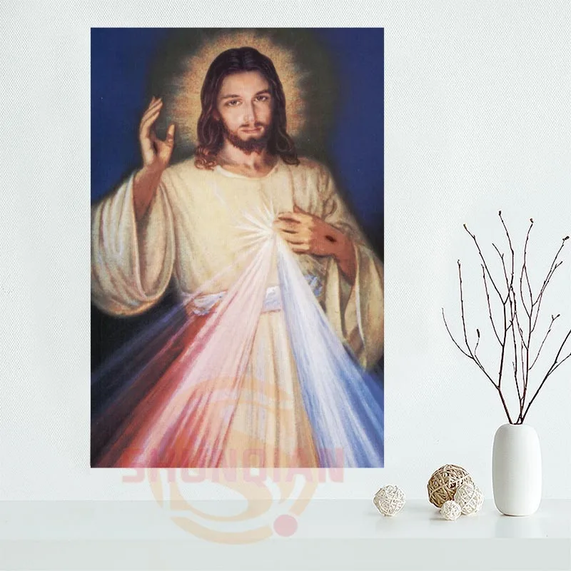 

ShunQian Mercy of Jesus Poster Custom Home Decor modern For Bedroom Cloth Poster Canvas Poster