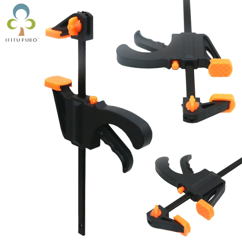 

4 Inch Quick Ratchet Release Speed Squeeze Wood Working Work Bar F Clamp Clip Kit Spreader Gadget Tool DIY Hand GYH