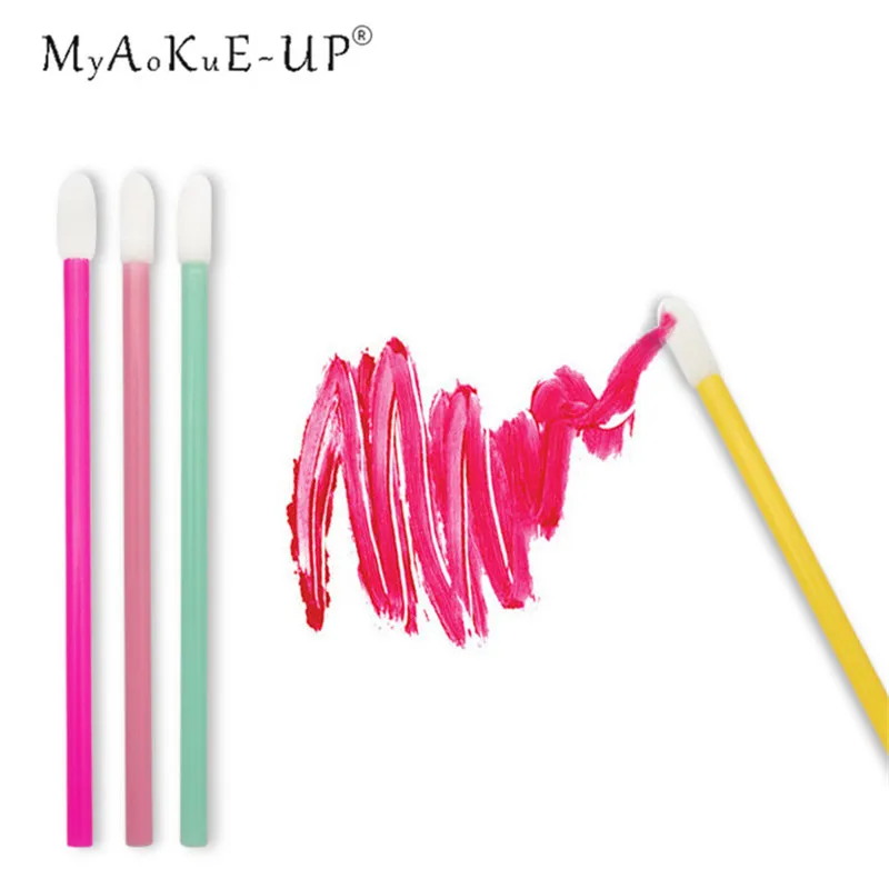 500pcs Lip Brush Lipstick Gloss Wands Makeup Brushes Mix Colors