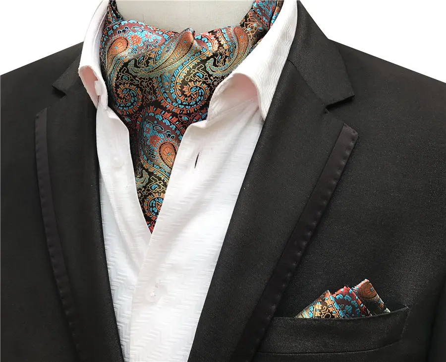 2 Pcs/Set Designer Men's Formal Occasion Scarf Set Personality Paisley Scarves with Handkerchief best scarves for men