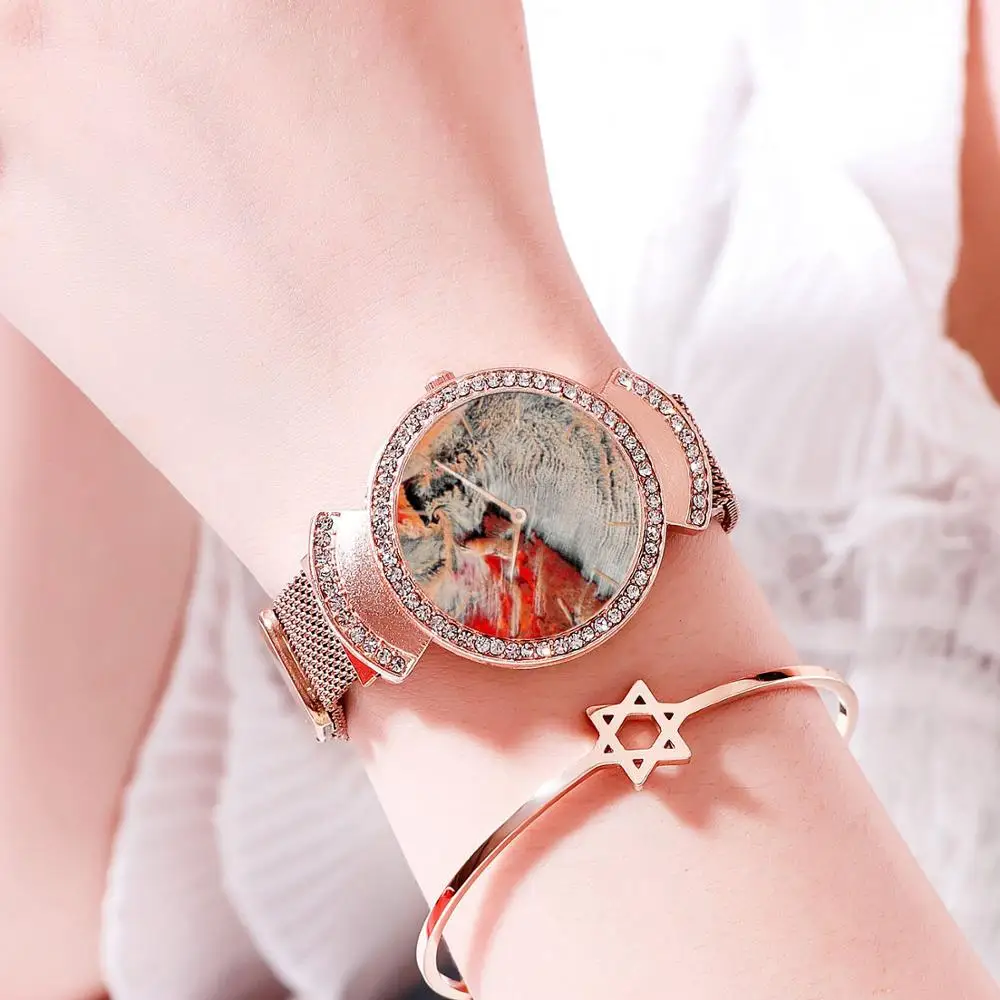 

REOULIONS new coral shell fashion retro watch stainless steel mesh belt ROSEGOLD quartz relogio feminino Watches for women 10