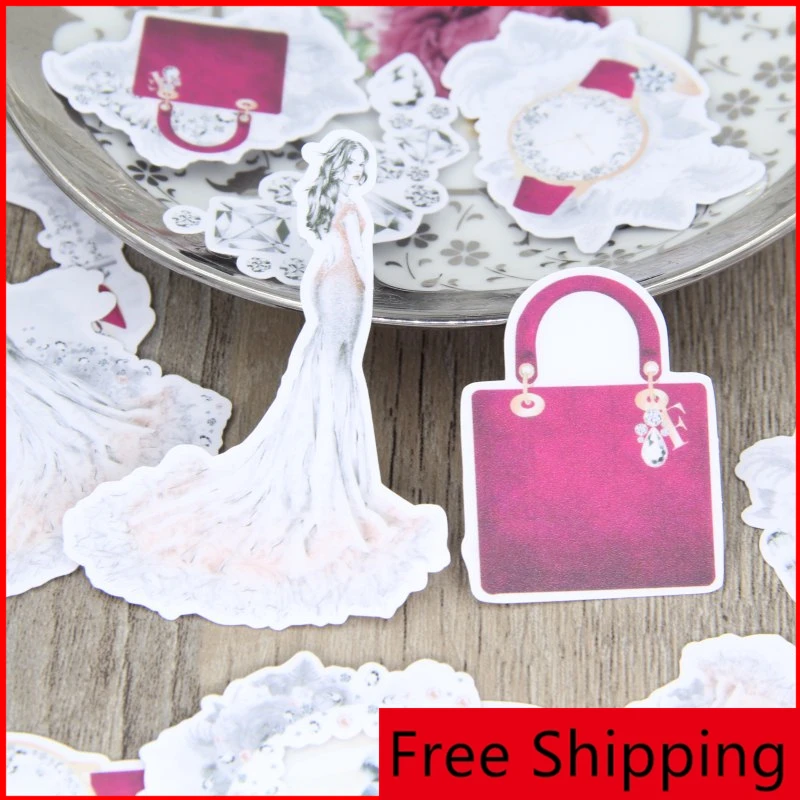 

20 pcs Dress luxury jewelry personalized scrapbook Stickers scrapbooking material personalized sticker happy planner craft Diary