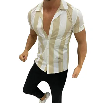 

Don't come in and have a look Mens Fashion Printed Splicing Colorful Stripe Short Sleeve Loose Shirt Purchasing 2019 Purchasing
