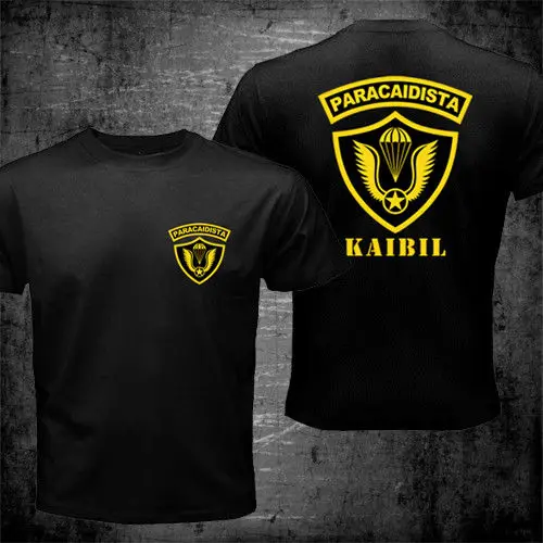 

2019 Fashion Double Side New Kaibil Kaibiles Guatemalan Special Forces Paracaidista Paratrooper T-Shirt Unisex Tee