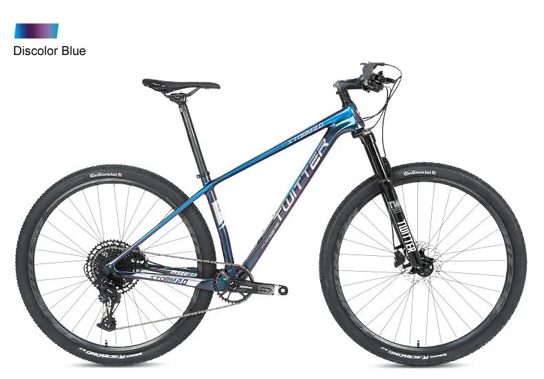 Твиттер карбоновый MTB 29 27,5 er Storm2.0 горный велосипед SX 12 Скоростей Обесцвеченный XC для внедорожного велосипеда внутренний кабель лак ESP - Цвет: 275 Discolored Blue