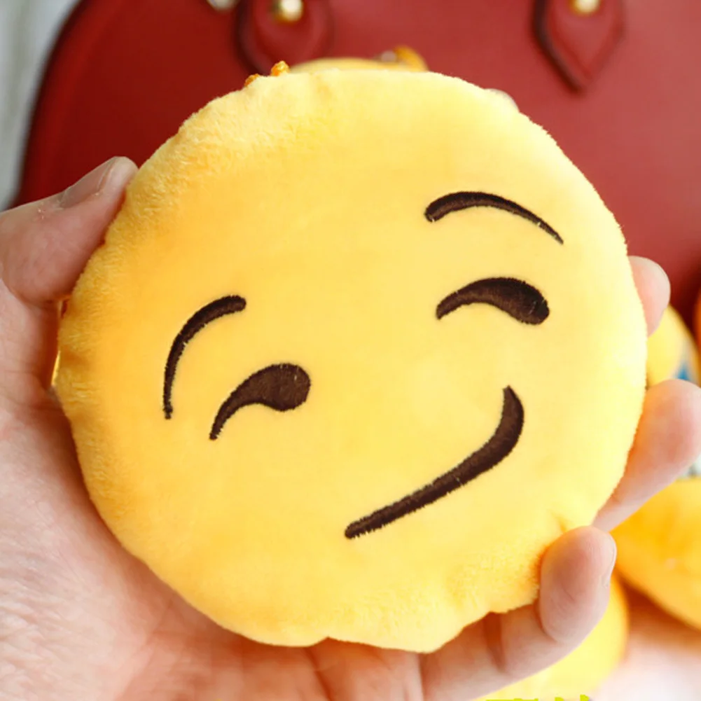 1 pc Cute Emoji Emoticon Soft Stuffed Plush Yellow font b Toy b font Keychain Asquint
