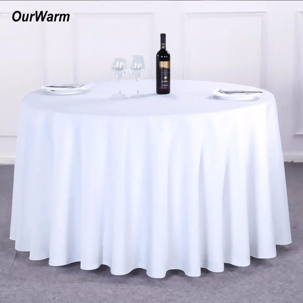 

OurWarm 10pcs Satin Table Cloth Wedding Decoration 120" Round Tablecloth Table Linen Dining Table Cover Overlay Home Textile