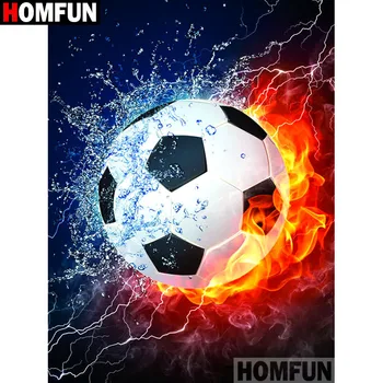 

HOMFUN Full Square/Round Drill 5D DIY Diamond Painting "Water fire football" Embroidery Cross Stitch 3D Home Decor A10949