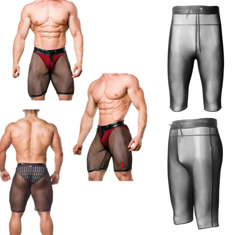 New Male Sexy Pants Male Sexy Transparent Pants Male Tights Pajama