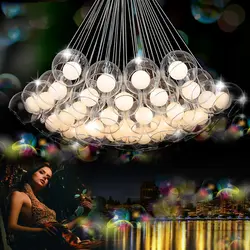 Современные светодиодные Стеклянный кулон люстра свет для жизни столовая спальня магазин украшения стекла G4 led висит люстра, лампа