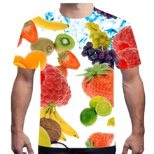 Прямая поставка, футболка с 3D принтом, летняя мужская футболка с фруктами, wo, мужская, детская, клубника, апельсин, киви, лед, большой размер, 6XL, оранжевая футболка для спортзала