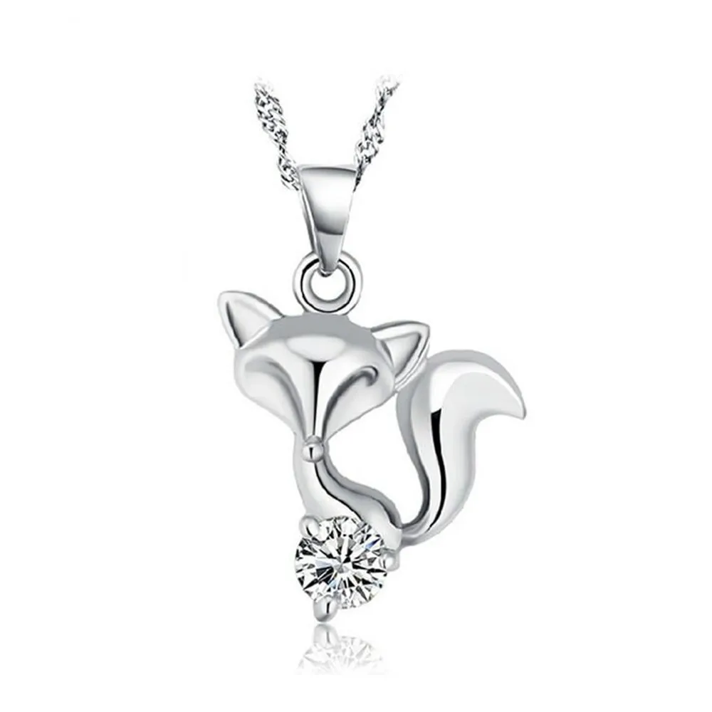 925 sterling silver woman pendant New zircon fox pendant Jewelry gifts