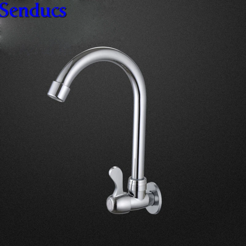 Free shipping Senducs kitchen sink mixer tap with single cold kitchen mixer tap by zinc alloy