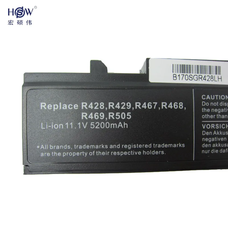 HSW ноутбук Батарея для samsung R428 R468 R470 R478 R480 R517 R520 R519 R525 R523 R538 R540 R580 R620 R718 R720 R728 R730 R780