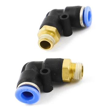 

BHBD-5pcs Pneumatic 6mm to 1/4" PT Male Thread 90 Degree Elbow Pipe Quick Fittings