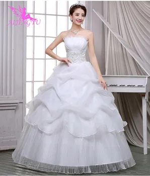 

AIJINGYU 2018 V-neck free shipping new hot selling cheap ball gown lace up back formal bride dresses wedding dress FU173