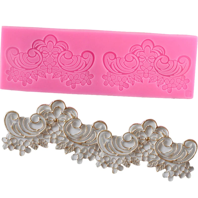 

Cloud Shaped Silicone Mold Fondant Molds Lace Flower Cake Border Decorating Tools Chocolate Gumpaste Moulds Kitchen Baking Mould