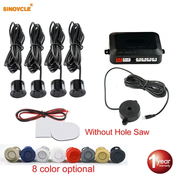 

Sinovcle Car Parking Sensor Parktronic 4 Sensors 22 mm Reverse Backup Radar Buzzer System 8 Colors Without Hole Saw 12V
