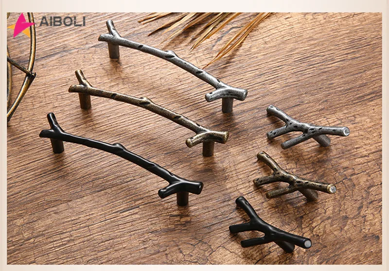 

AIBOLI Creative Tree Branch Door Handles Kitchen Cabinet Drawer Door Handles Pulls Knobs cabinet knobs and handles