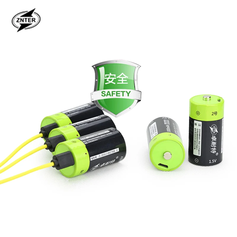 ZNTER2pcs 1 5 v литий-полимерный 3000mAh C размер перезаряжаемая батарея USB Тип литий-ионный
