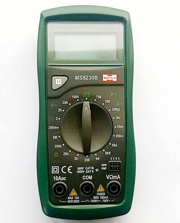 

MASTECH MS-8230B Digital Multimeter ,Practical digital multimeter,ACV/DCV/DCA/HFE/resistance test.