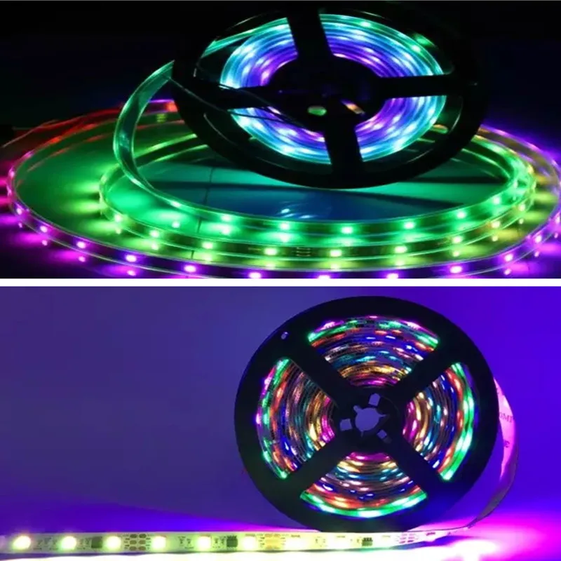 5M LED strip 5050 RGB 12V WS2811 IC addressable 30/48/60 LEDS/M 10/16/20 pixels/m IP30/IP65/IP67