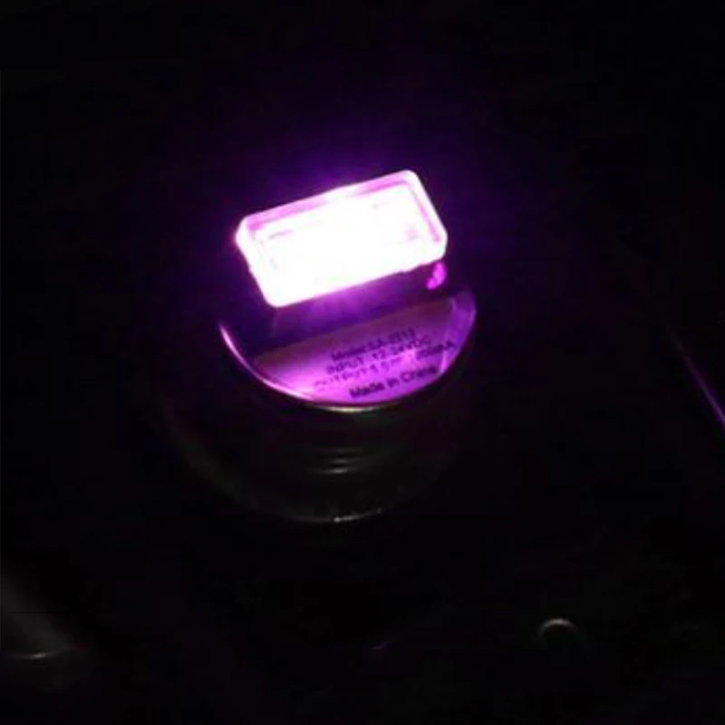 USB СВЕТОДИОДНЫЙ светильник украшение автомобиля интерьер Bling автомобильные аксессуары для девочек украшение для приборной доски Модифицированная автомобильная лампа - Название цвета: Фиолетовый