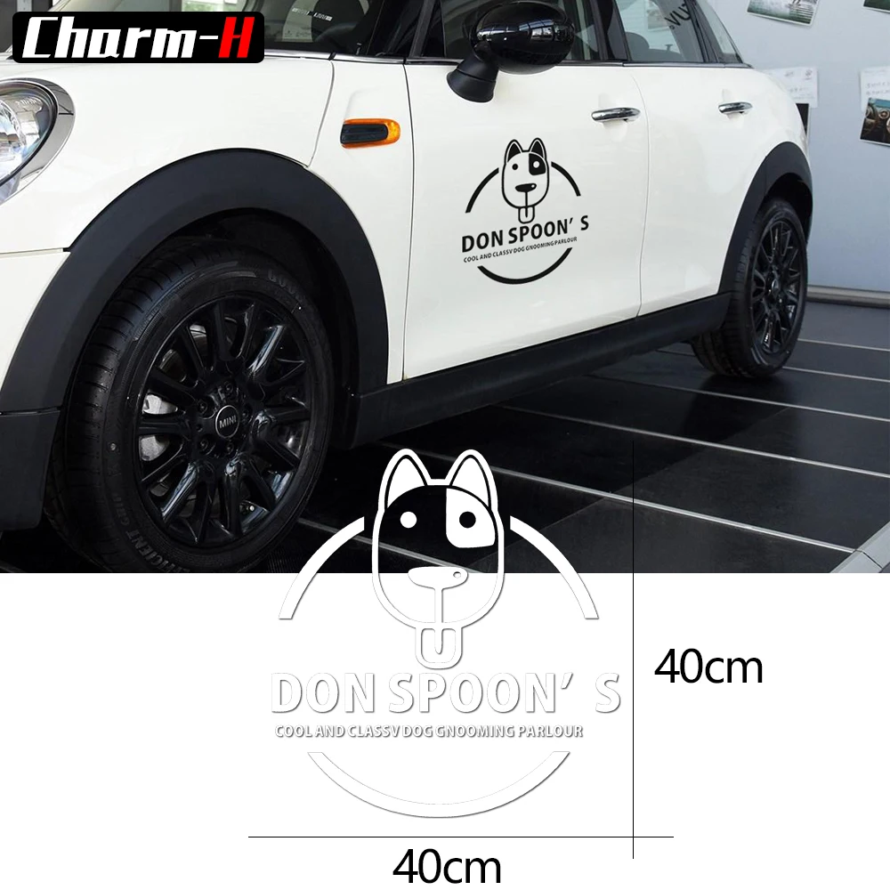 40CM Creative Vinyl Door Side Decal Stickers bulldog Seven 37 Graphic for Mini Cooper S One Countryman R50 R52 R53 R56 f55 f60