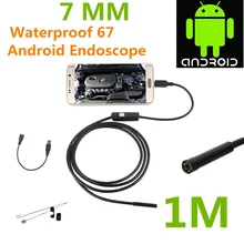 Endoscope Borescope USB Android Inspection Camera HD 6 LED 7mm Lens 720P Waterproof Car Endoscopio Tube mini Camera 1M Length