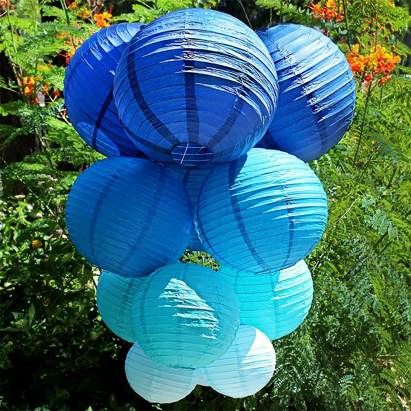 Paper Lantern, Round Chinese Paper Lanterns With Colored Tissue