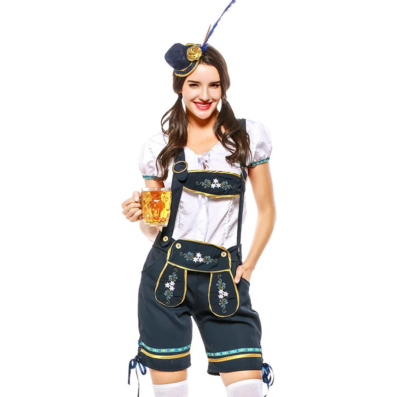 Дамы Октоберфест Lederhosen пива горничной Heidi баварский карнавальный комбинезон короткая барная официантка наряд нарядное платье