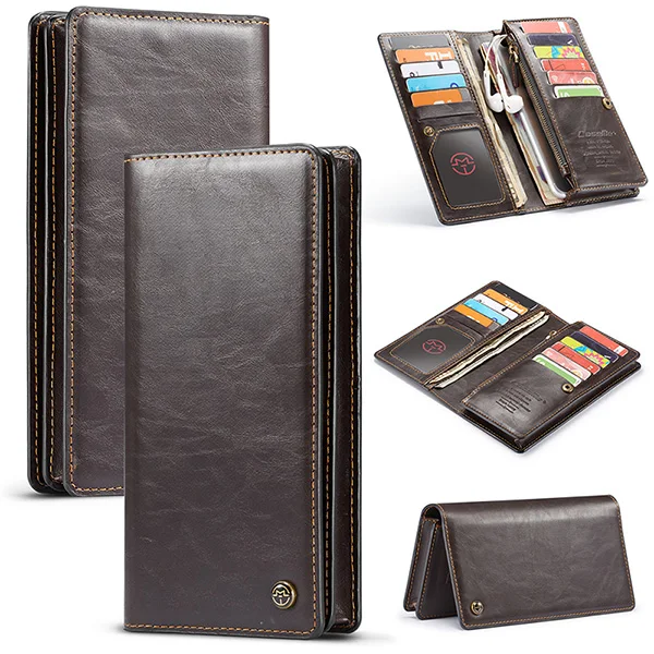 Кожаный чехол-бумажник с застежкой-молнией для Red mi Note 5 xiaomi mi 8 lite global version для xiaomi mi A1 mi A1 mi Max 3 Универсальная сумка - Цвет: brown