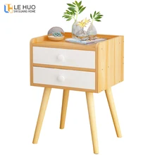 Высокий ножной тумбочка деревянная прикроватная тумбочка с ящиком Органайзер шкаф для хранения мода мини стол мебель для спальни